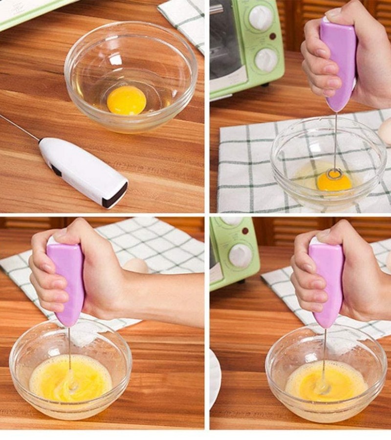 Plastic Mini Small Hand Electric Egg Blender Beater Baking Cream Coffee Kitchen Tool - Multi