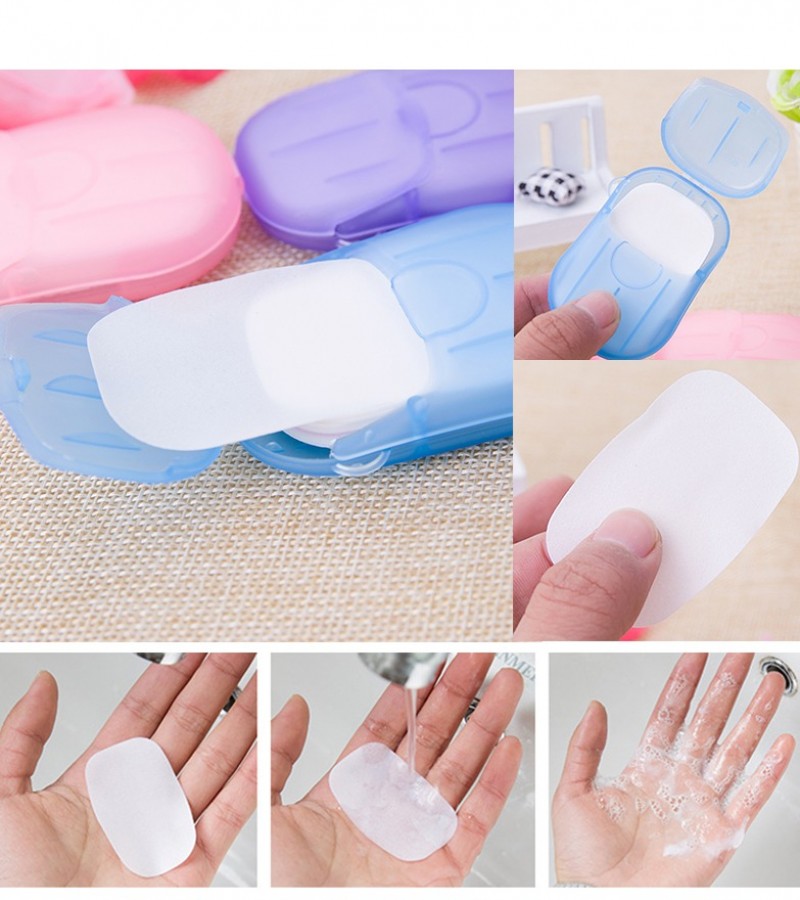 Pocket Paper Soap Washing Hand Bath Clean Scented Slice Sheets - Pack of 4