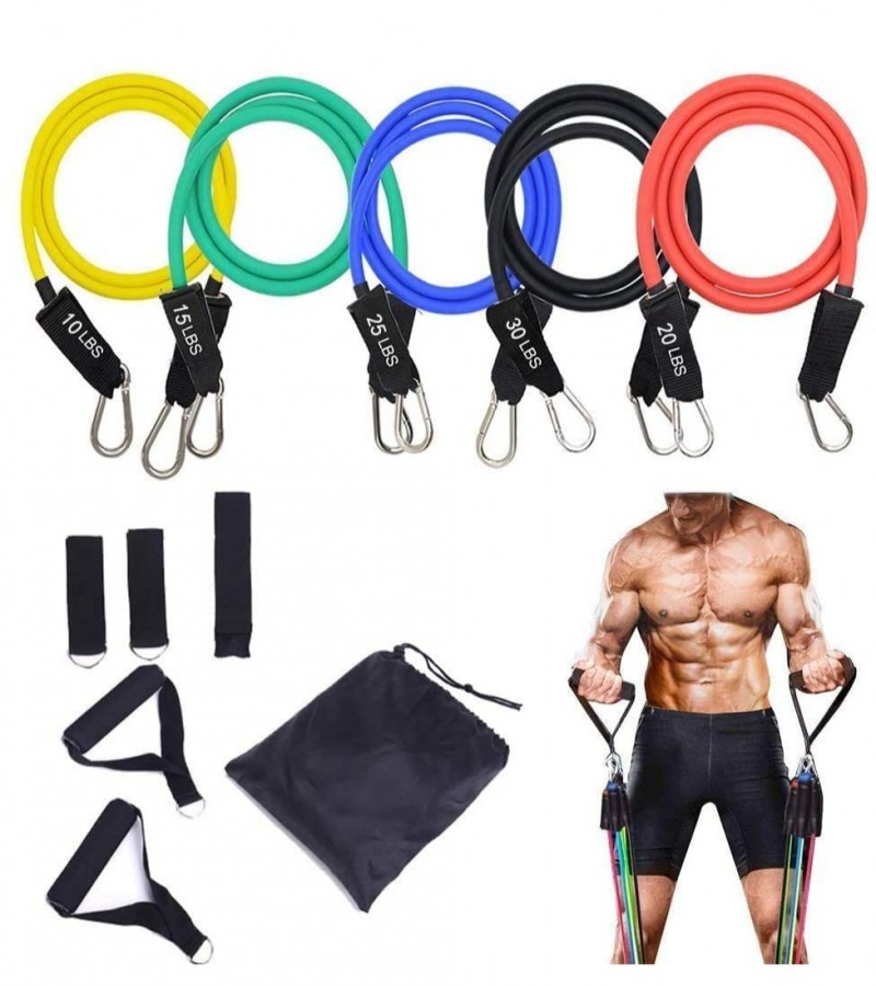 Resistance Bands Set - 5-Piece Exercise Bands - Portable Home Gym Accessories - Stackable Up to 150
