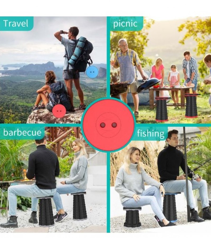 Retractable Foldable Stool For Camping Fishing Hiking Activities Mountain Pool Travel Stool - Multi