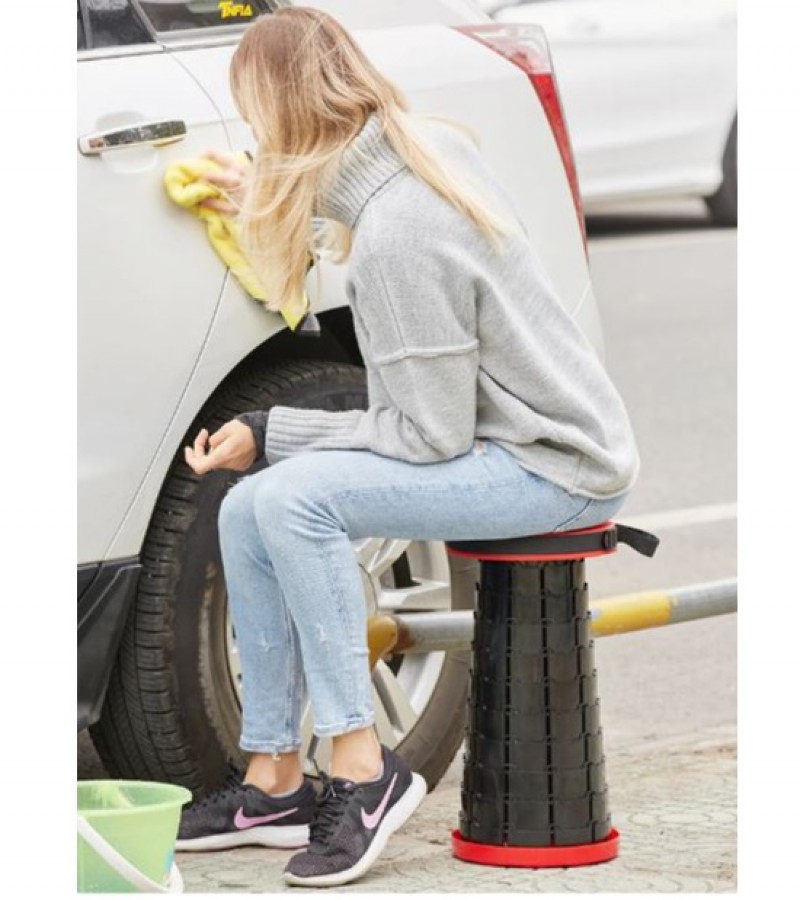 Retractable Foldable Stool For Camping Fishing Hiking Activities Mountain Pool Travel Stool - Multi