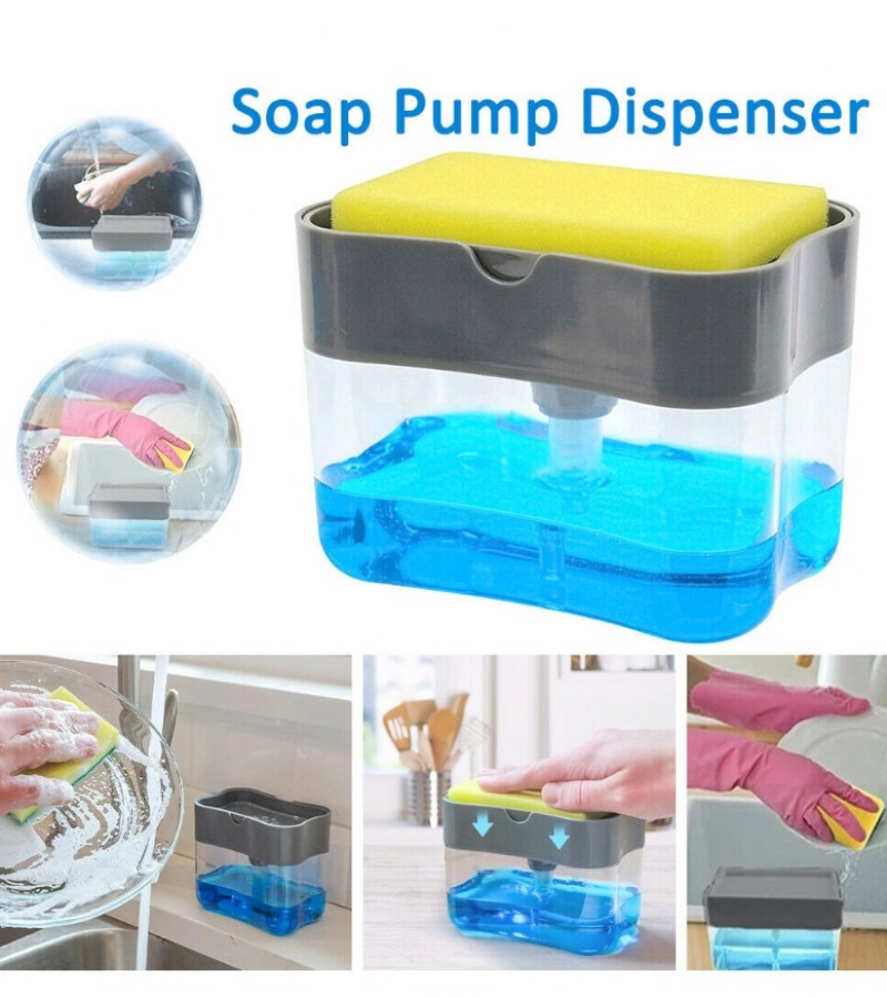 Soap Dispenser 2 in 1 Soap Dispenser Double Layer Plastic Sponge Holder