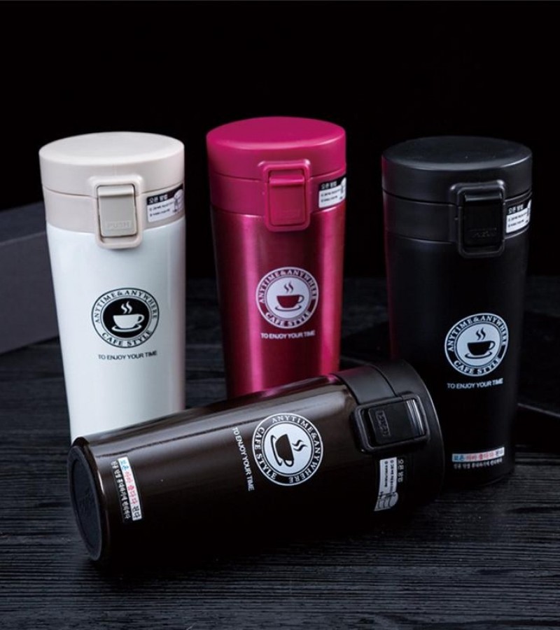 Stainless Steel Travel Coffee Mug Tumbler Vacuum Cup 370ml - Multi