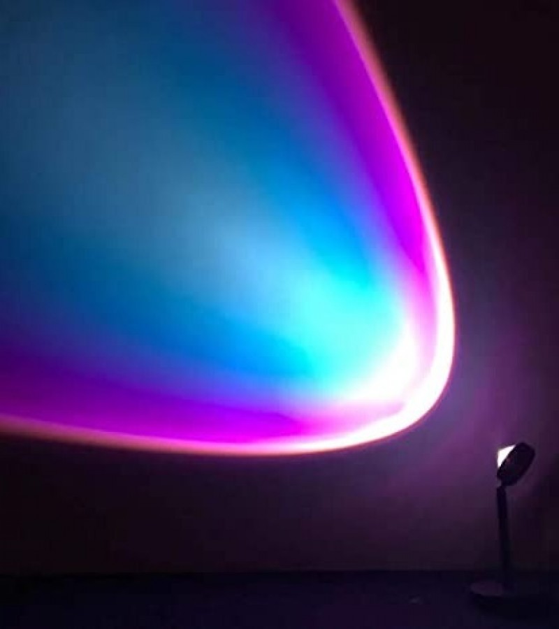 Sunset Projection 180 Degree Rotation Lamp Night Light for Living Room Bedroom USB Charging (Blue)