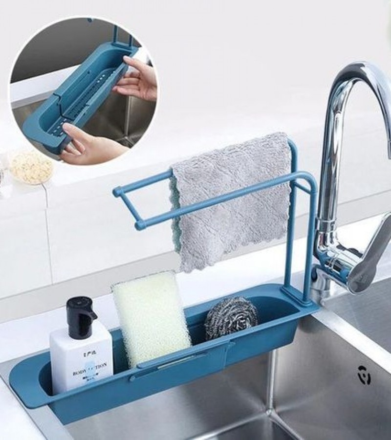 Telescopic Sink Holder Expandable Storage Drain Basket Sponge Soap Sink Tray For Home Kitchen Multi