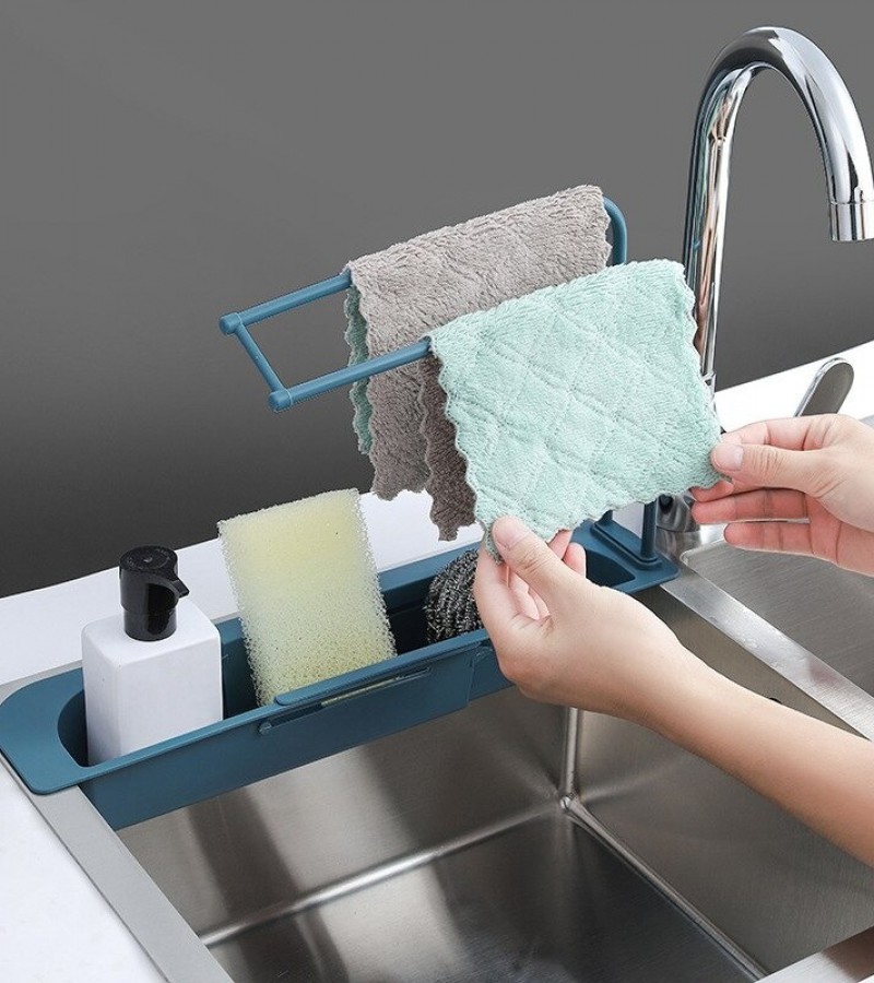 Telescopic Sink Holder Expandable Storage Drain Basket Sponge Soap Sink Tray For Home Kitchen Multi