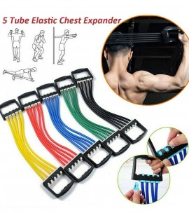 Silicone Chest Expander Adjustable Resistance Stretcher Bands 5 Tubes Hand  Grip Tool for Gym - Sale price - Buy online in Pakistan 