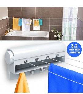 Wall Mounted Retractable Cloth Drying 5 Line Hanging Ropes for