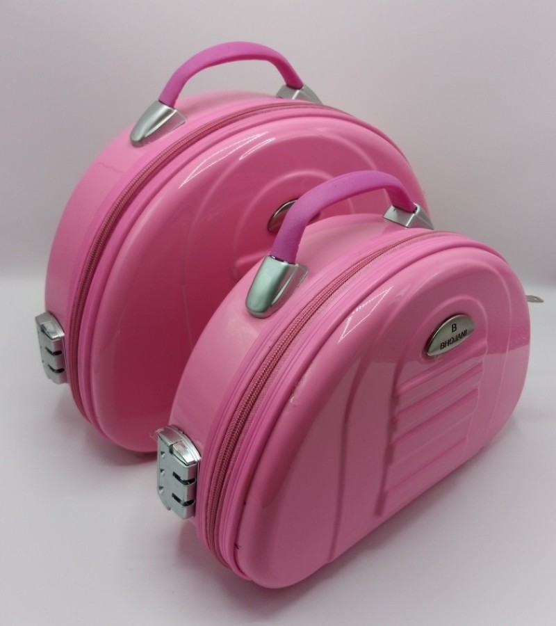 Travel Women Cosmetic Makeup Bag Good Quality Fiber Storage Bag With Zipper (2Pcs Set Large+Medium)