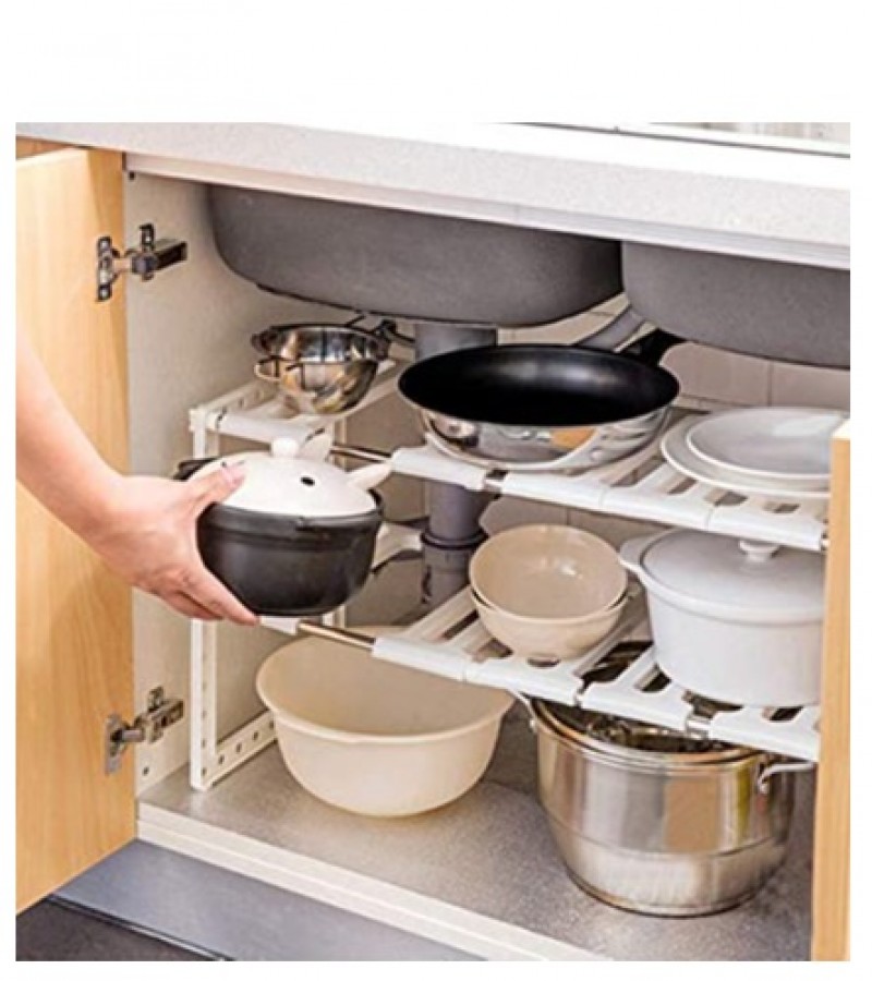 Under Sink Storage Shelf Organizer Kitchen Cabinet Expandable Size - 50 to 70cm
