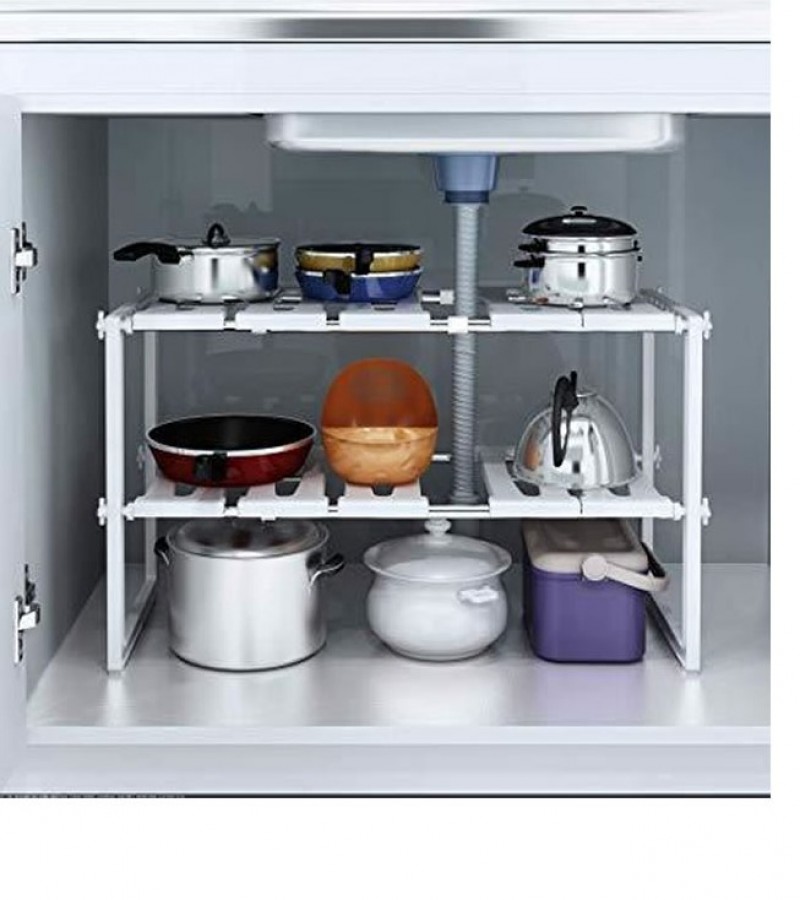Under Sink Storage Shelf Organizer Kitchen Cabinet Expandable Size - 50 to 70cm