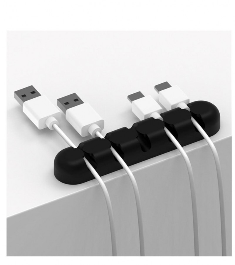 Universal 5 Holes Silicone Cable Clip Desktop Tidy Holder for Mouse Headphone Wire Organizer