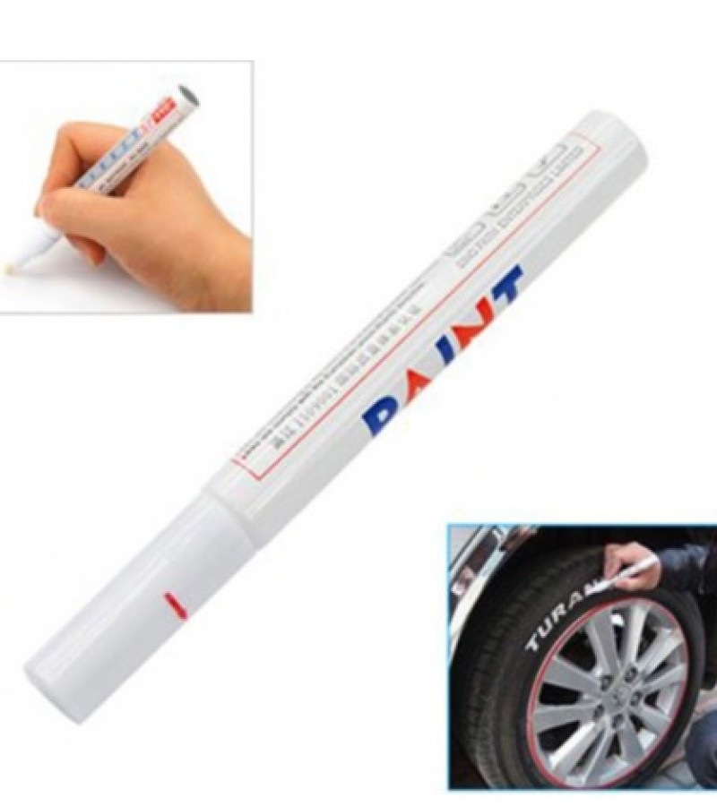 Universal Car Tyre Tire Tread Paint Marker Oily DIY Art Marker Pen - White