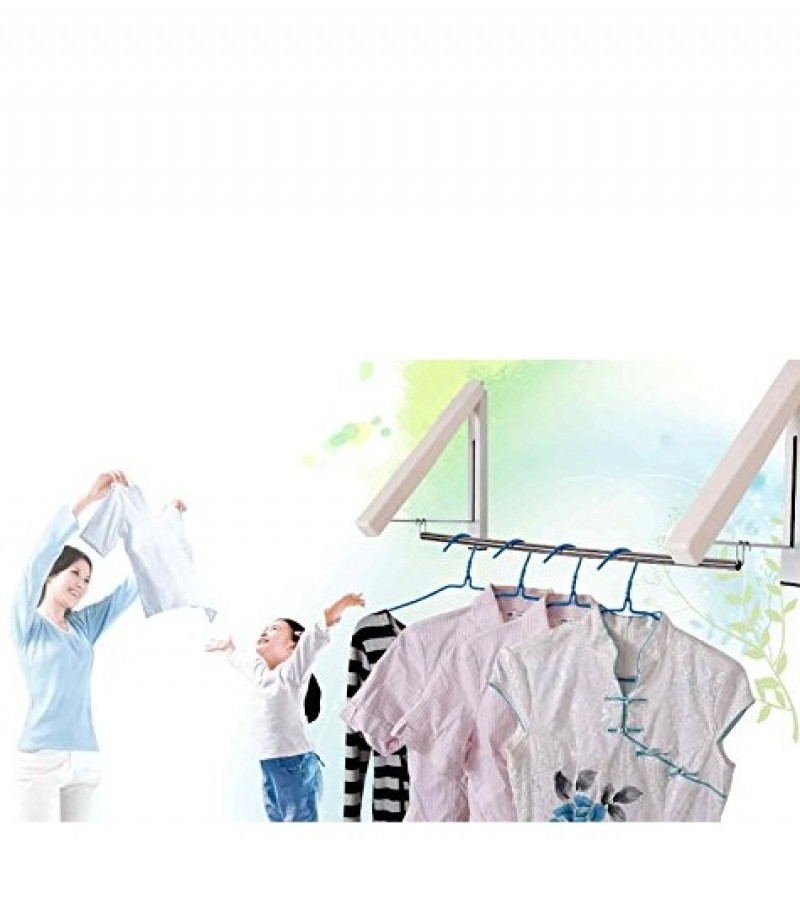 Wall Mount Hidden Type Dual Clothes Hanger Drying Rack Stand