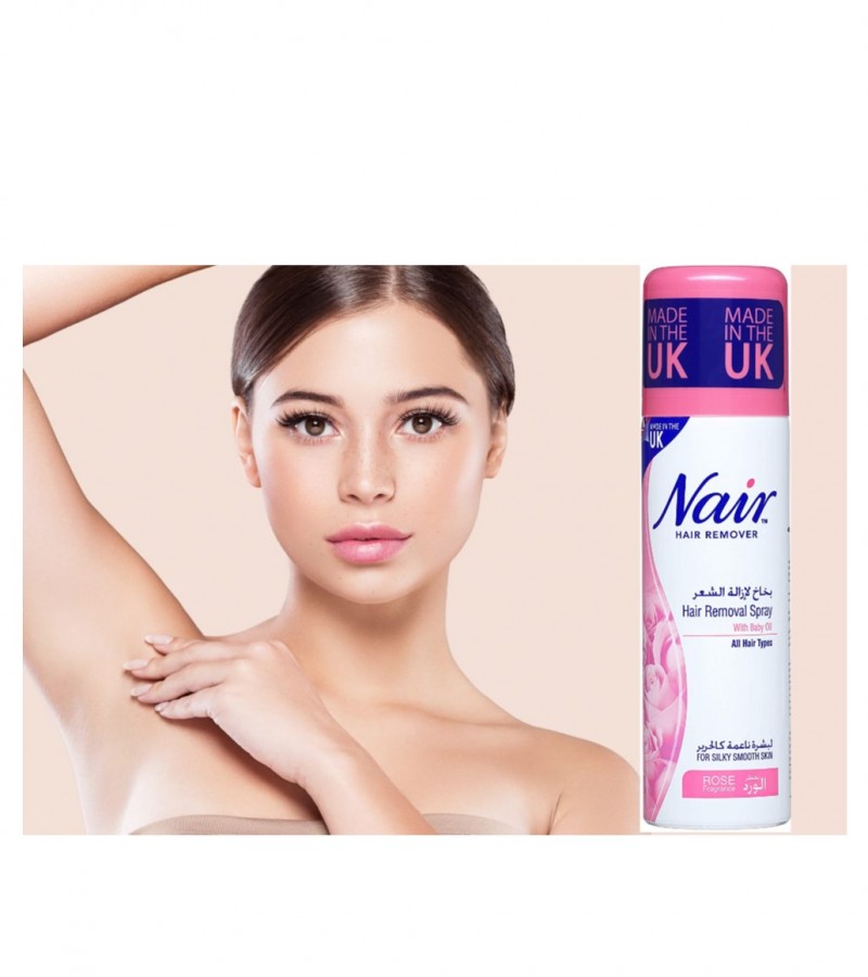 Nair Hair Remover (Hair Removal Spray With Rose Extract & Baby Oil (200 ML)  - Sale price - Buy online in Pakistan 