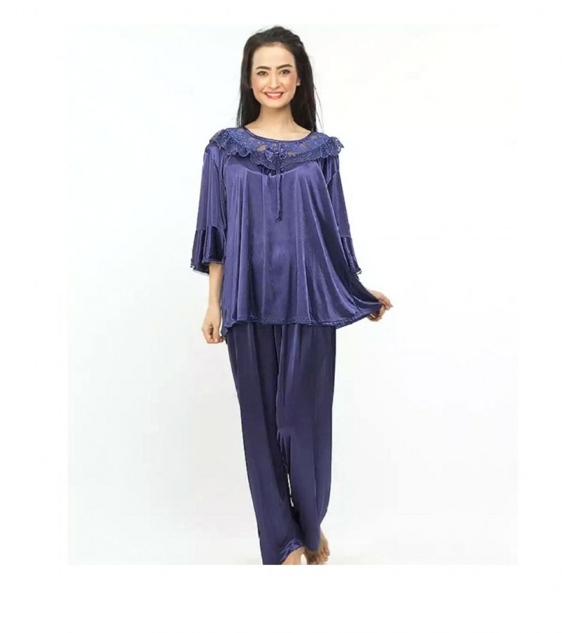 Dark Blue Soft Night Dress For Girls  FG1925