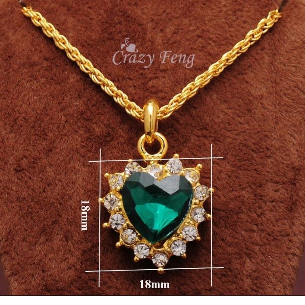 Gold Filled Sapphire Necklace With Earrings & Ring