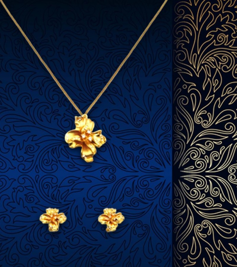 Gold Jewelry Sets Necklace and Earrings