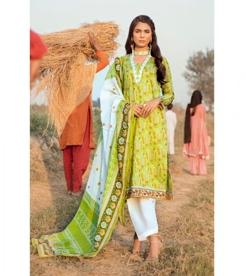 Gul Ahmed 2PC Unstitched Embroidered Lawn Suit