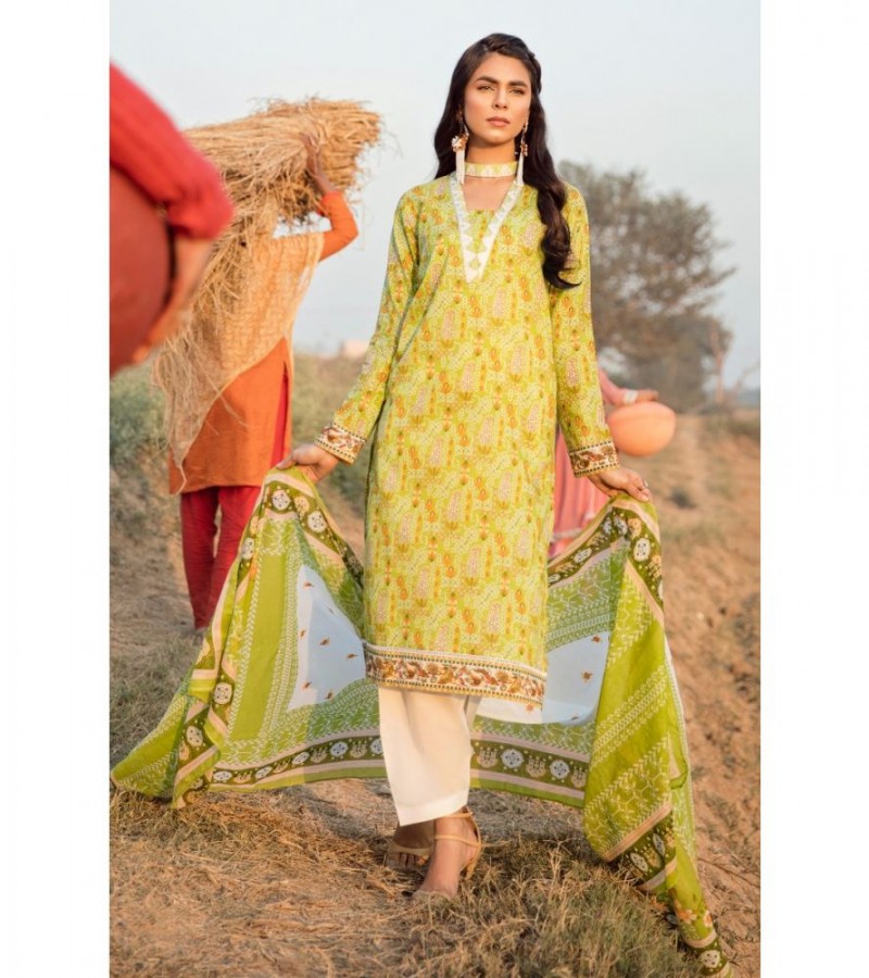 Gul Ahmed 2PC Unstitched Embroidered Lawn Suit