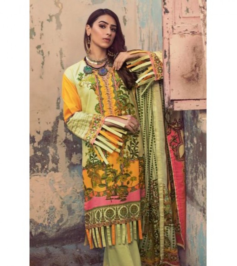 Gul Ahmed 3 PC Unstitched Corduroy suit With Cotton Net Dupatta CD-39