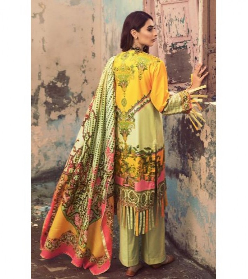 Gul Ahmed 3 PC Unstitched Corduroy suit With Cotton Net Dupatta CD-39