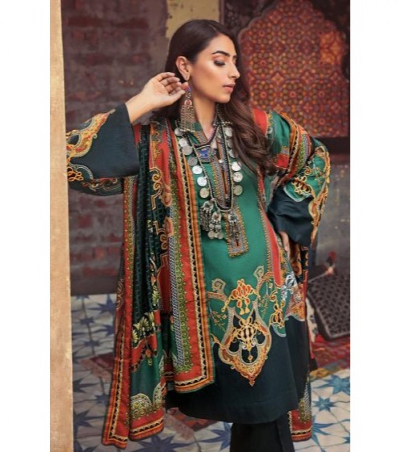 Gul Ahmed 3 PC Unstitched Corduroy suit With Cotton Net Dupatta CD-44
