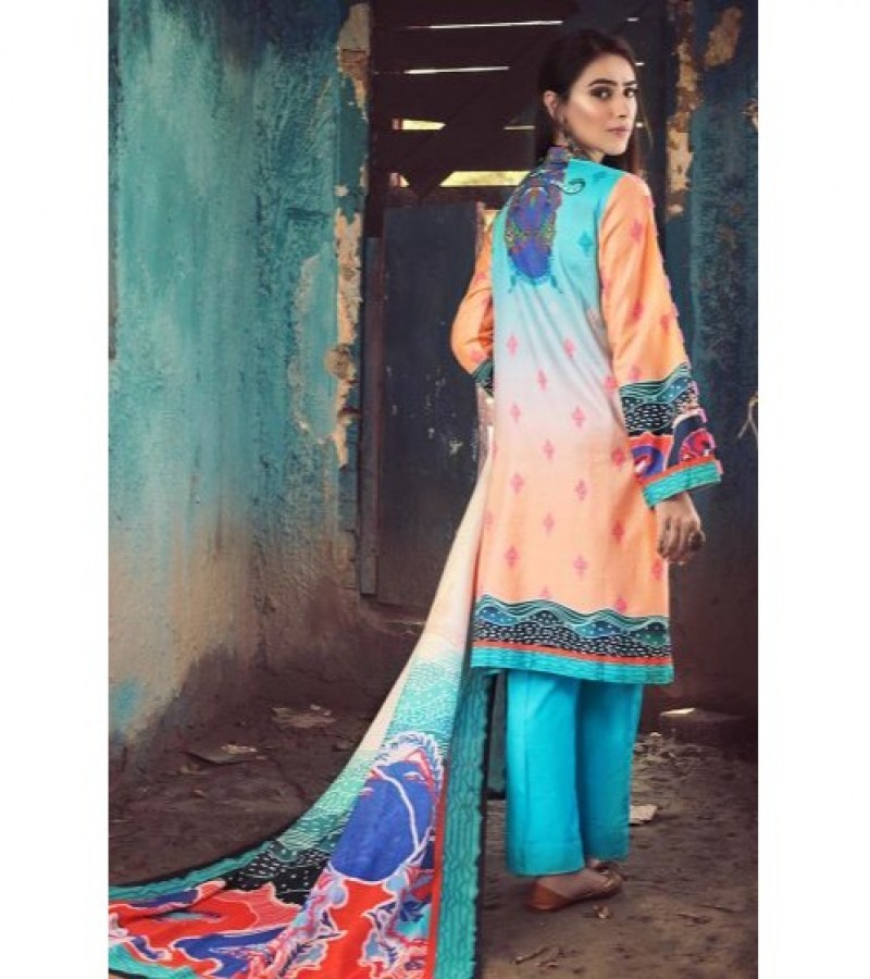 Gul Ahmed 3 PC Unstitched Corduroy suit With Cotton Net Dupatta CD-47