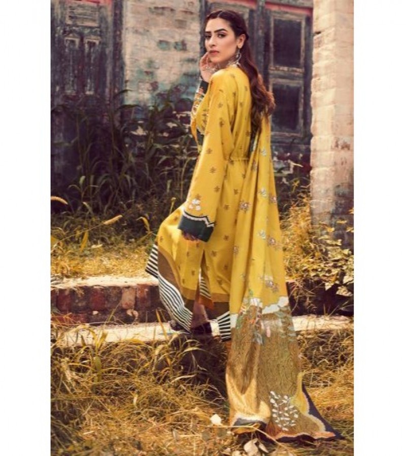 Gul Ahmed 3 PC Unstitched Corduroy suit With Cotton Net Dupatta CD-50