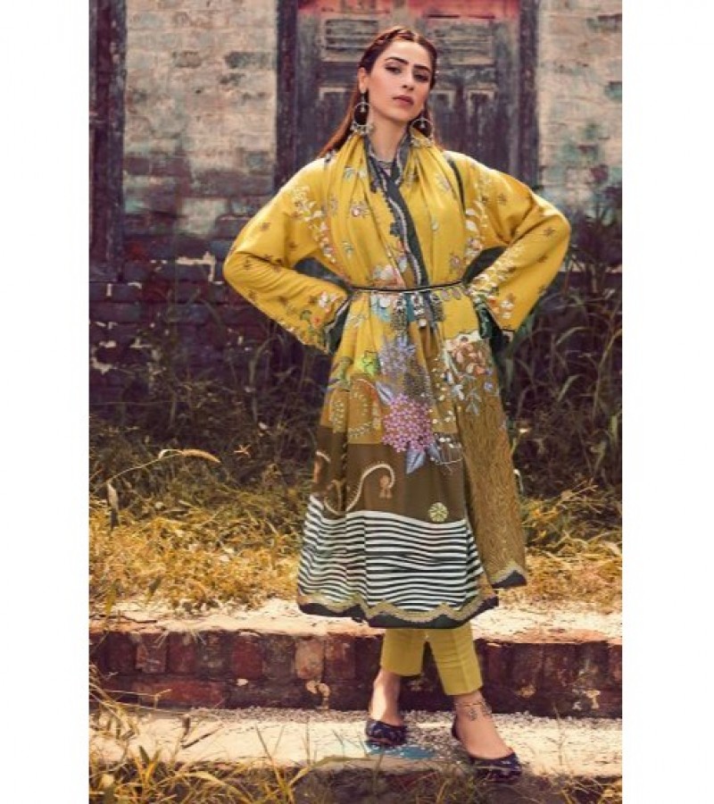 Gul Ahmed 3 PC Unstitched Corduroy suit With Cotton Net Dupatta CD-50