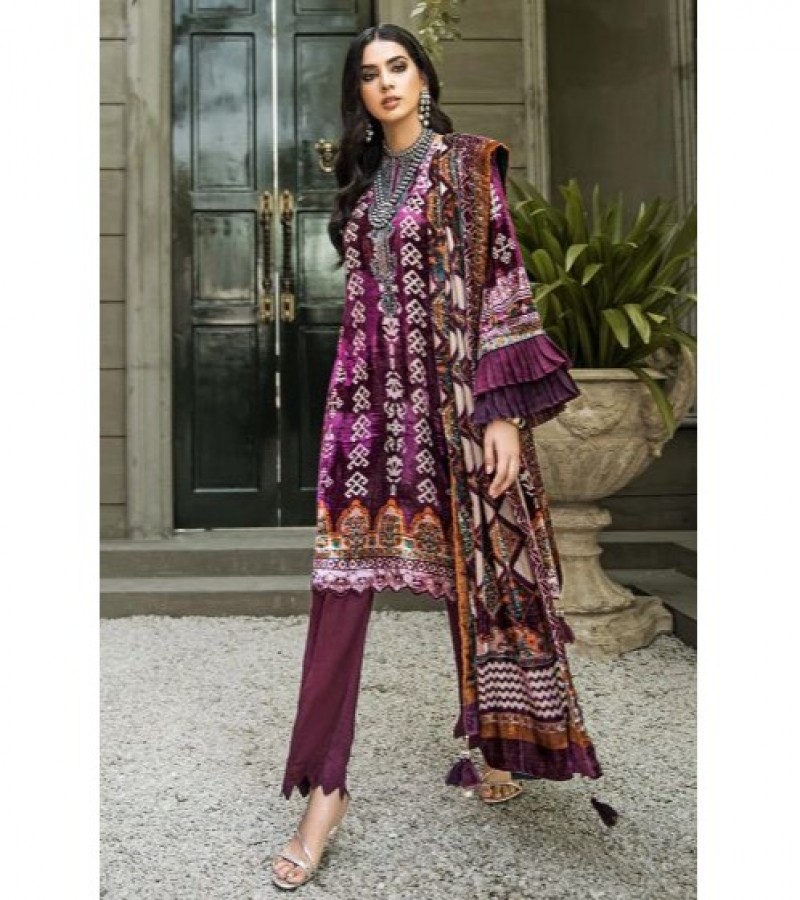Gul Ahmed 3 PC Unstitched Printed Suit with Nylon Velvet Dupatta BVL-22