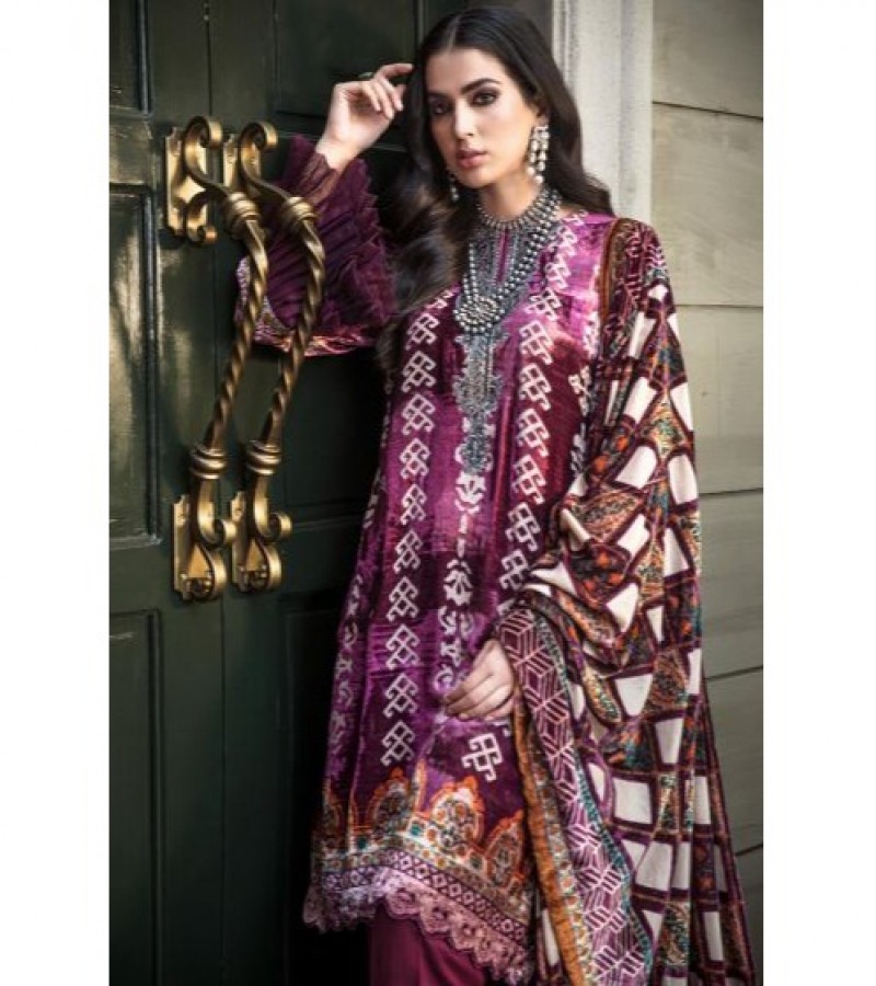 Gul Ahmed 3 PC Unstitched Printed Suit with Nylon Velvet Dupatta BVL-22