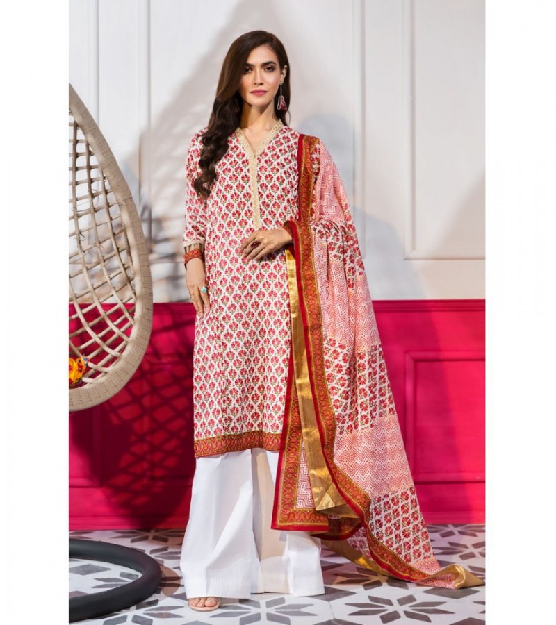 Gul Ahmed 3PC Unstitched Embroidered Lawn Suit