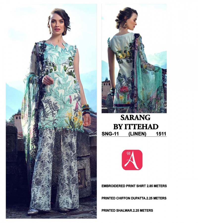 High Quality Linen with shafoon dupatta 3 piece unstiched