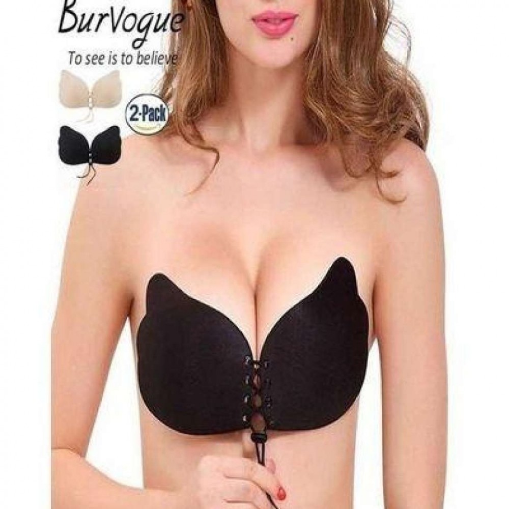 Multicolour Plastic Invisible Strapless Bra For Women - 2 Pcs
