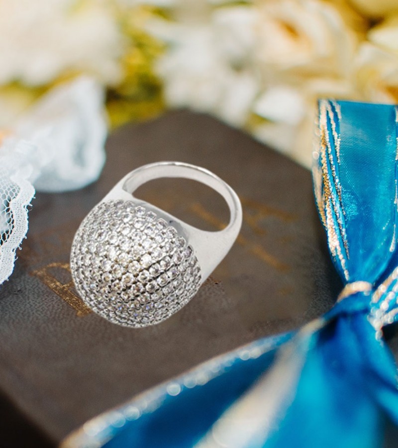 Silver Oval Shape Ring (Big)