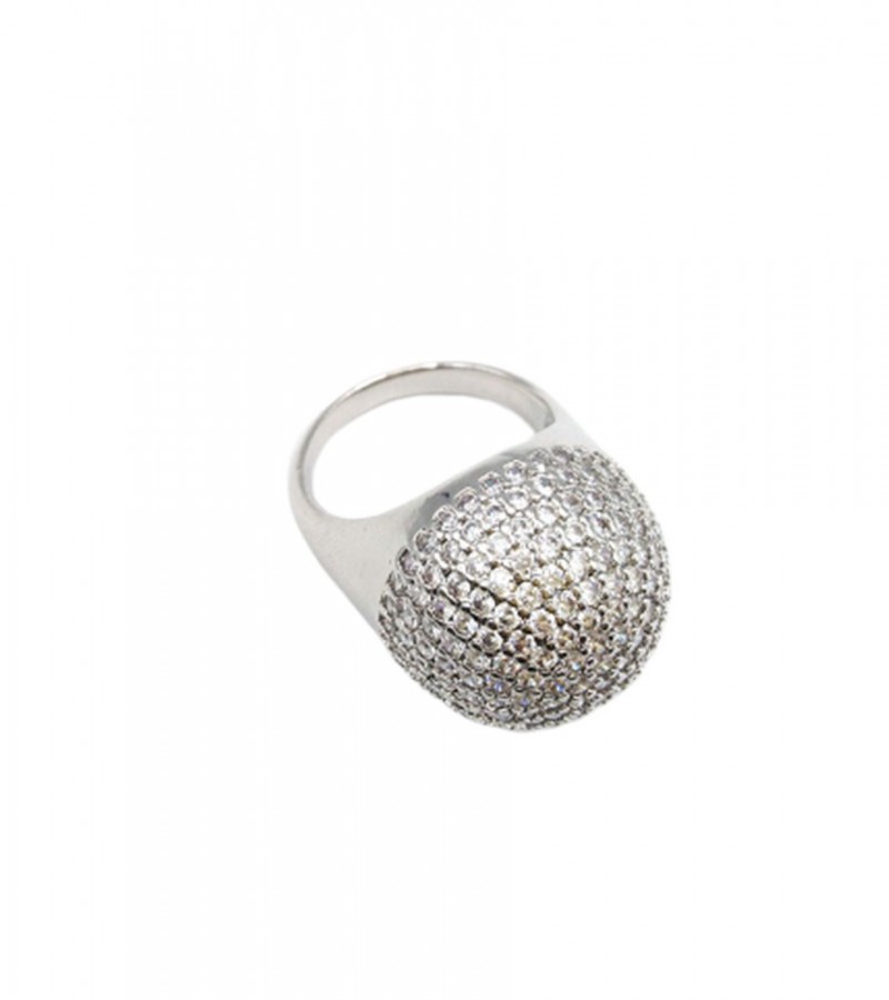 Silver Oval Shape Ring (Big)