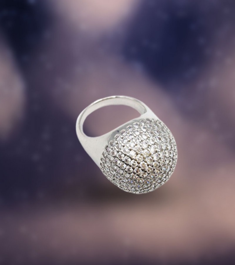 Silver Oval Shape Ring (Big)