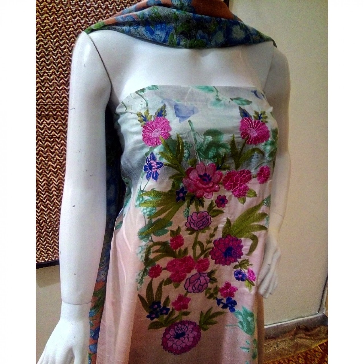 Summer 2019 3pcs Lawn Peach Color Unstitched Embroidery Shirt – 03