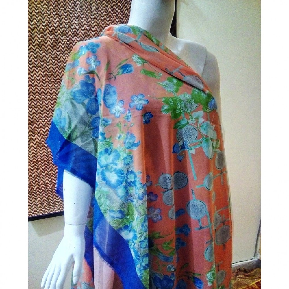 Summer 2019 3pcs Lawn Peach Color Unstitched Embroidery Shirt – 03