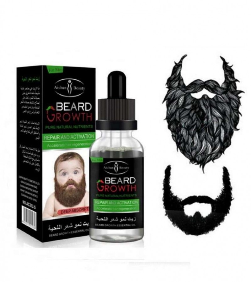 Natural Beard Growth Oil - 100% Original Natural Organic Growth For 