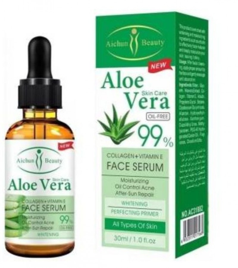 Aichun Beauty 99% Aloe Vera Face Serum with Added Collagen & Vitamin E30 ML