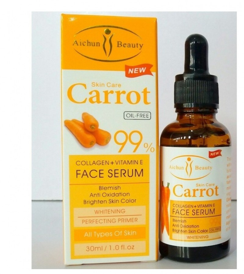 AICHUN BEAUTY 99% CARROT Face Serum with Vitamin E Collagen Face Whitening & Acne 30 ML