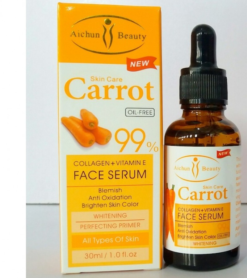 AICHUN BEAUTY 99% CARROT Face Serum with Vitamin E Collagen Face Whitening & Acne 30 ML