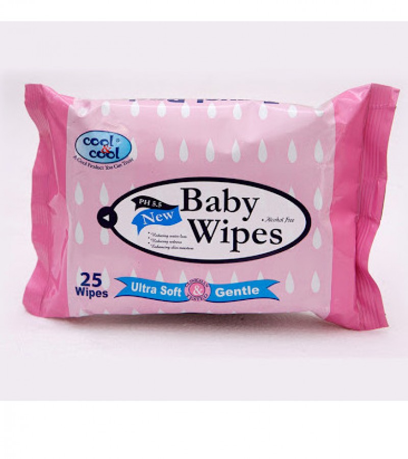 Cool & Cool Baby Wipes 25's (Travel Pack)