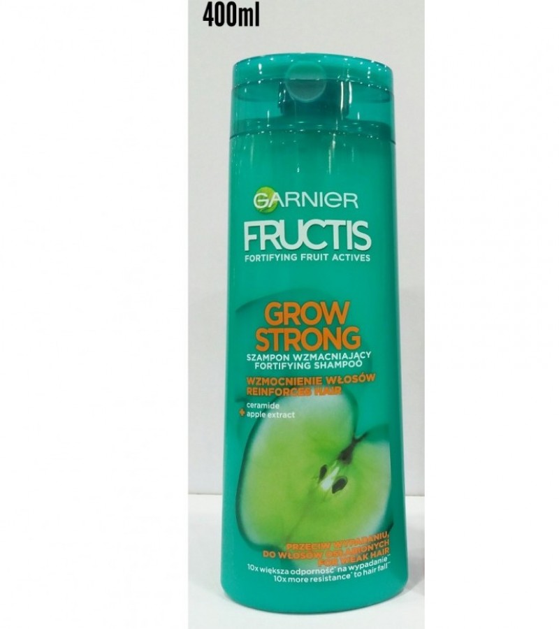 Garnier Fructis Grow Strong Fortifying Shampoo, Ceramide + Apple Extract, Paraben Free, 370ml