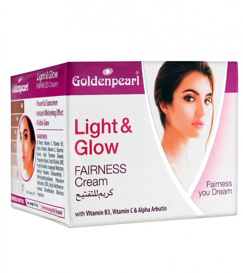 Golden Pearl Light & Glow Fairness Cream, With Vitamin B3 + C, 70ml