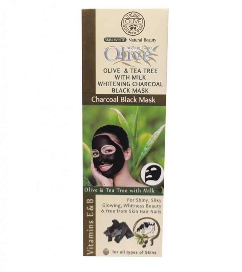 Olive Skin Care Natural Beauty Charcoal Black Mask With Olive & Tea Tree