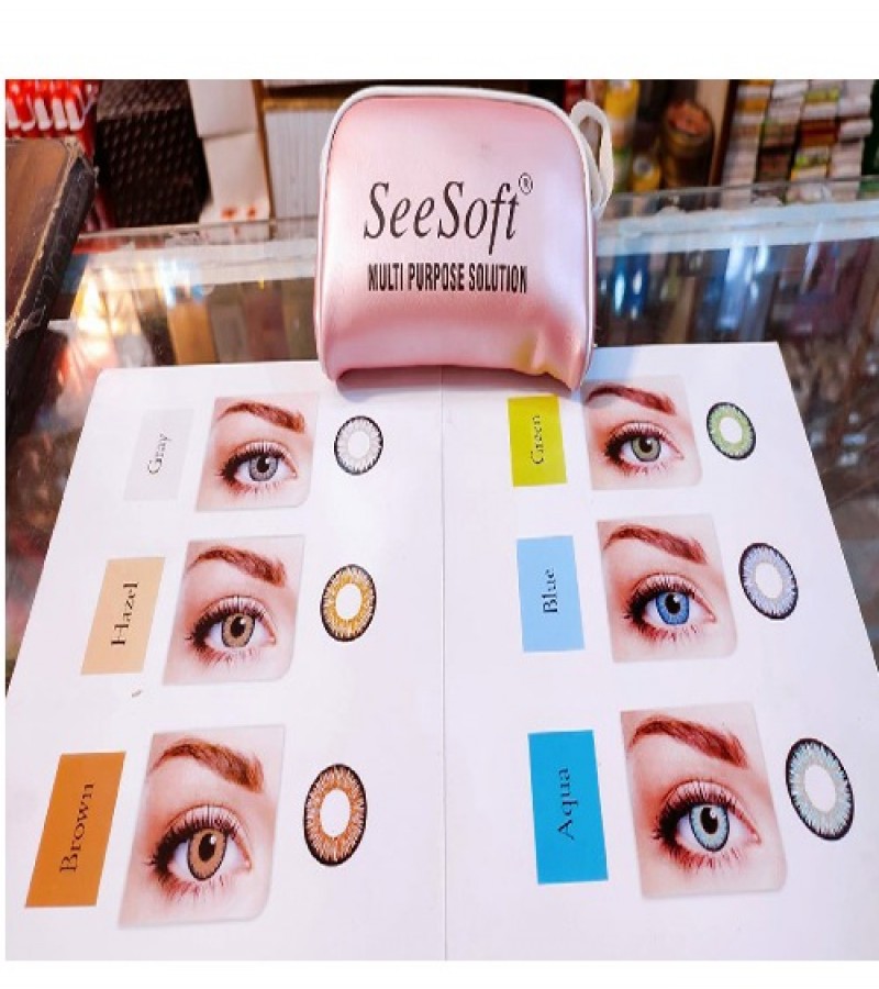 Pair of See Soft Contact Lenses - One Day Lens Collection in 6 Colors with Free  Bag