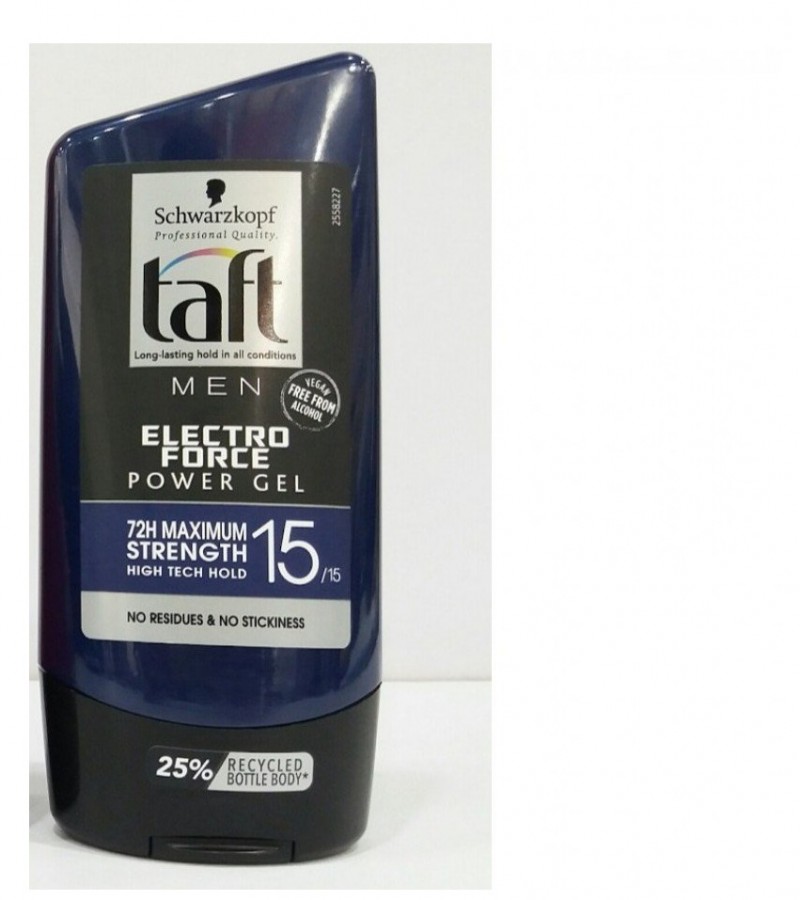 Taft men electro force power gel 72 Maximum strength -150ml
